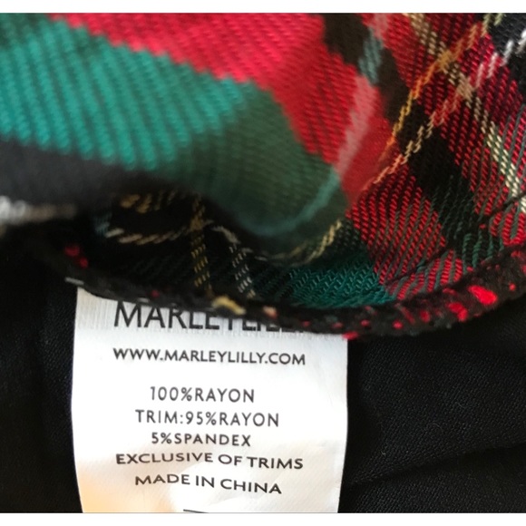 MarleyLily Women’s Collared Layering Half Button Down Plaid Tunic Top Medium - Picture 6 of 8